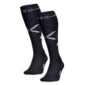 STOX Energy Socks - 2 Pack Skisokken voor Mannen - Premium Compressiesokken - Kleur: Donkerblauw/Wit - Maat: Medium - 2 Paar - Voordeel - Mt 40-44