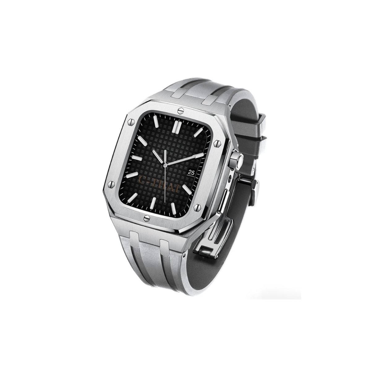 Luxe Apple Watch zilver Case - grijs 45mm