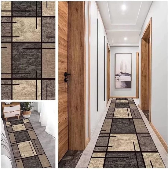 Tapis de couloir pour couloir, tapis de cuisine, lavable, antidérapant, coloré, long tapis de cuisine vintage, couloir, tapis pour salon, bureau, chambre, salle à manger, couloir, 60 x 200 cm