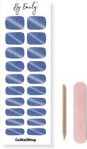 By Emily® Gel Nail Wraps & Gellak Stickers - Denim cat eye - Nagelstickers - Gel Nagel Folie - DIY Manicure - Langhoudende Nail Art - UV LED Lamp Vereist - Trendy Designs - SpringNails- Lente - Nagels Inspiratie - Veilig voor Nagels - 20 Stickers