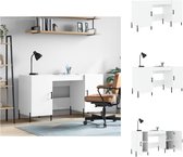 vidaXL Bureau - 140 x 50 x 75 cm - Hoogglans wit - Bureau