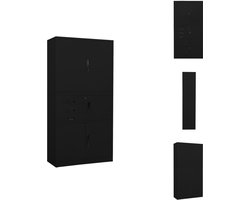 vidaXL Kantoorkast - Kantoorkasten - Kabinet - Kabinetten - Kantoorkast 90x40x180 cm staal zwart
