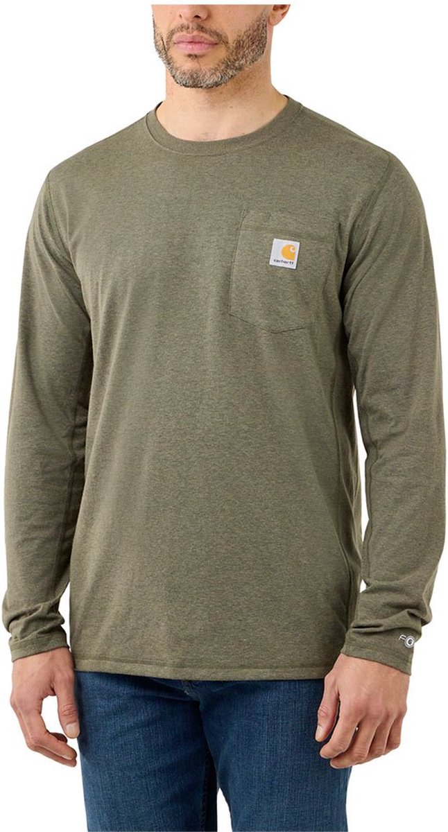 Carhartt Force Flex Pocket Relaxed Fit T-shirt Met Lange Mouwen Groen 2XL