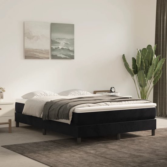 Pocketveringmatras 140x210x20 cm fluweel zwart | -nl