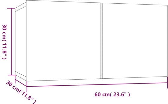 TV-Hangkasten Set 3 Stuks Betongrijs - Moderne Wandkast Televisiemeubel 60x30x30 Cm