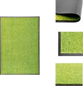 vidaXL Deurmat - Binnen/Buitenmat Groen 90x60 cm - Polyamide - Anti-Slip PVC - Deurmat
