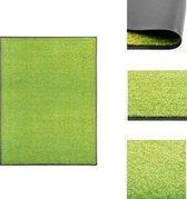 vidaXL Deurmat - Hoogwaardige - Binnen/buitenmat - 120x90 cm - Groen - Anti-slip PVC achterkant - Deurmat