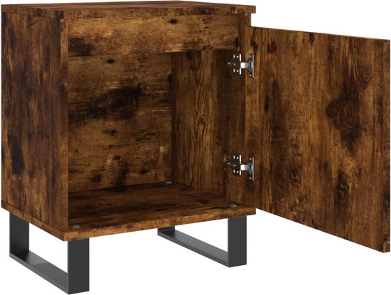 APICIZON Tafel 2-laags smal nachtkastje opslag bijzettafel, zwart, 40 x 30 x 52 cm, geschikt voor woonkamer, slaapkamer, balkon