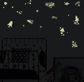 Glow in the Dark Stickers Space - Glow in Dark Stickers Ruimte met Glitters - Jongenskamer - Nachtstickers - Niet meer Bang in het Donker - Kinderkamer Decoratie - Sterrenhemel - Muurstickers Sterren - Klein Kadootje - Kindercadeautje