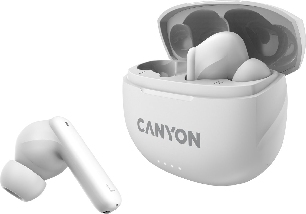 Canyon TWS-8 Bluetooth Headset - Earbuds/BT 5.3 - ENC - White
