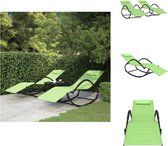 vidaXL Schommelend Ligbed - Tuinmeubelen - 158 x 60 x 77 cm - Groen - Ligbed