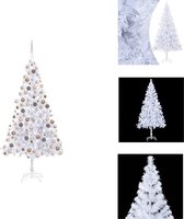 vidaXL Kerstboom Snowy White - 210 cm - Met LED-verlichting en 910 takken - Decoratieve kerstboom