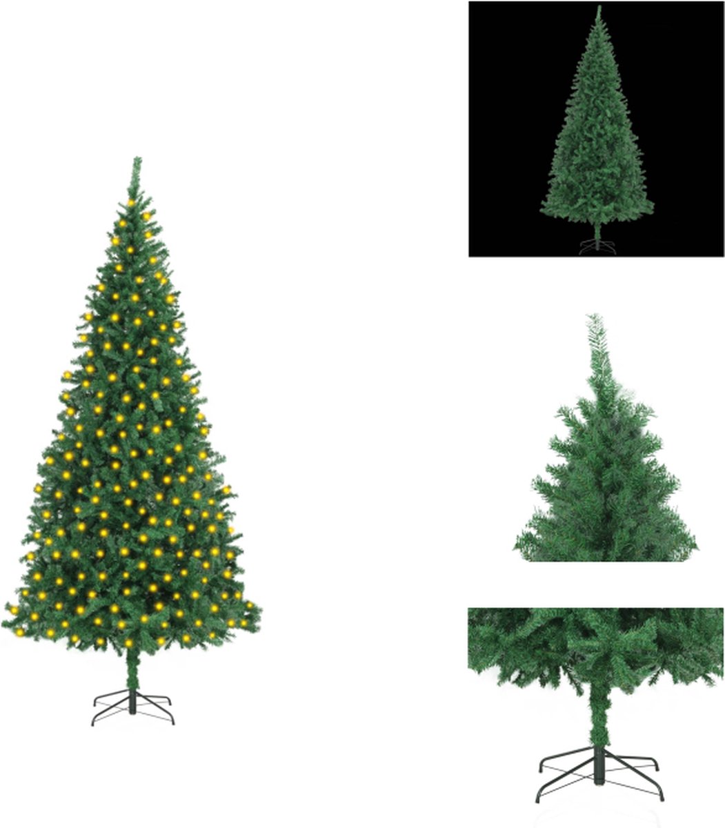 vidaXL Kerstboom Life-Like PVC - 300 cm - Groen - Met 300 LEDs - USB-aansluiting - Decoratieve kerstboom