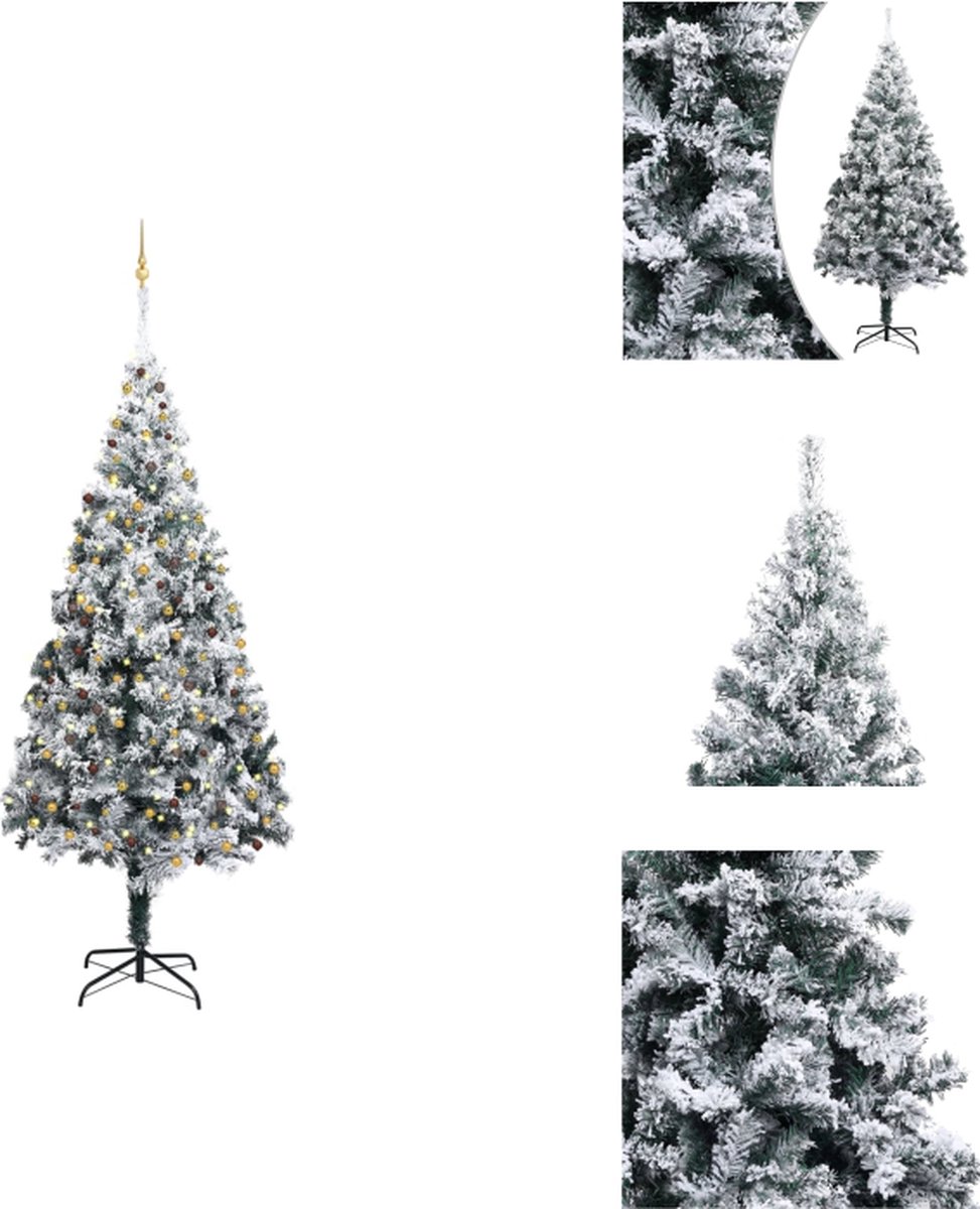 vidaXL Kunstkerstboom 400 cm - PVC - beweeglijke takken - LED-verlichting - inclusief standaard - decoraties - Decoratieve kerstboom