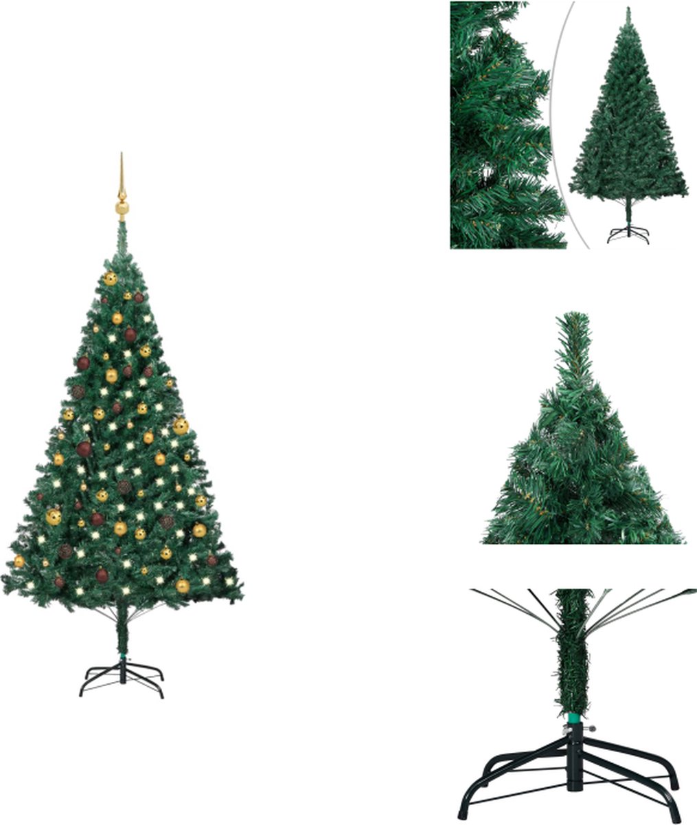 vidaXL Kunstkerstboom Luxe - 180 cm - Incl - LED-verlichting - Decoratieve kerstboom