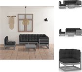 vidaXL Loungeset Grijs 70x70x67cm - Massief grenenhout - Inclusief kussens - Tuinset