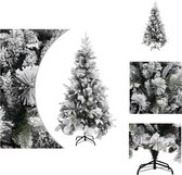 vidaXL Kerstboom Scharnierend Groen/Wit 225 cm - PVC/PE/Staal met 1.120 PVC uiteinden - 80 PE uiteinden en 74 dennenappels - Decoratieve kerstboom