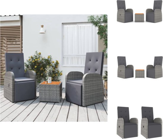Vidaxl -tuinstoel -grijs -roestvrij Staal