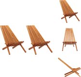 vidaXL Inklapbare stoel - Acaciahout - 58 x 95 x 77 cm - Bruin - Tuinstoel