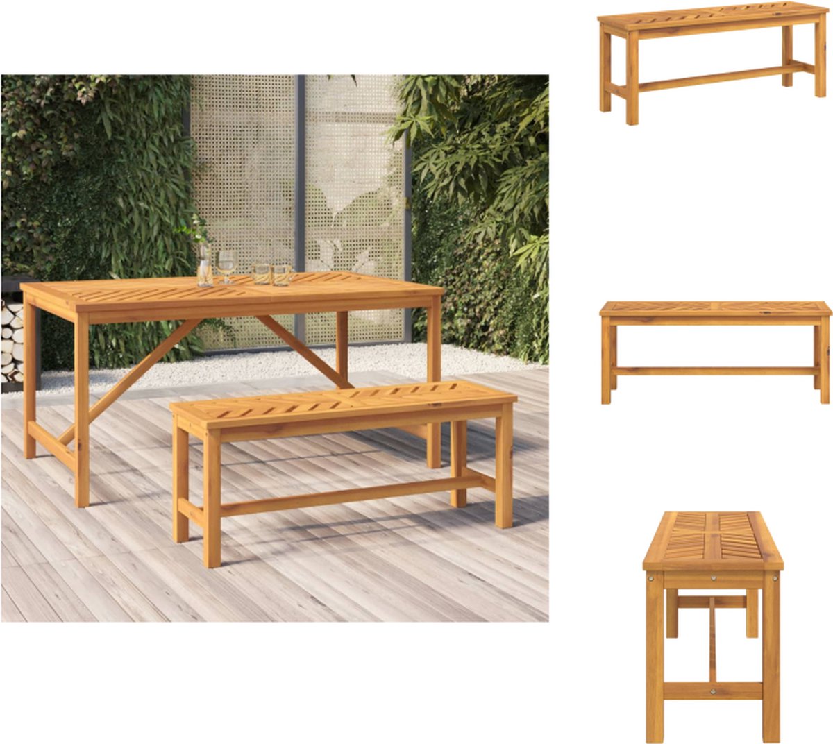 vidaXL - Tuinbank - 110 - cm - massief - acaciahout
