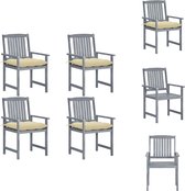 vidaXL Buitenstoelen - gelatte hout - 57x60x92 cm - acaciahout met greywash afwerking - Tuinstoel