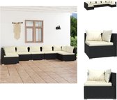 vidaXL Tuinset Poly Rattan - Zwart - Modulair Design - Hoogwaardig Materiaal - Stevig Frame - Comfortabele Kussens - Tuinset