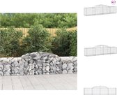 vidaXL Schanskorven - Decoratieve en geluidsisolerende tuinbarrières - 300 x 50 x 60/80 cm - Versterkte schanskorfhaken - Gegalvaniseerd ijzer - Plantenbak