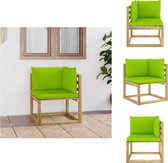 vidaXL Hoekbank Grenenhout - Helder Groen - 64x64x70 cm - Modulaire Loungeset - Tuinbank