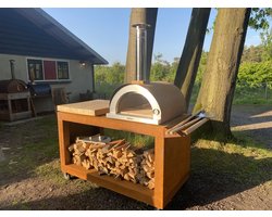 BEEK - Corten 70 - pizzaoven - houtgestookt - Cortenstaal - tot 2 pizza's tegelijk