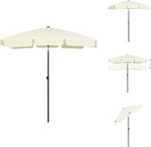 vidaXL Parasol de plage - Polyester protecteur UV - Baleines robustes - Assemblage requis - Jaune sable - 232 cm de hauteur - 180 x 120 cm - Résistant aux intempéries et aux UV - Parasol