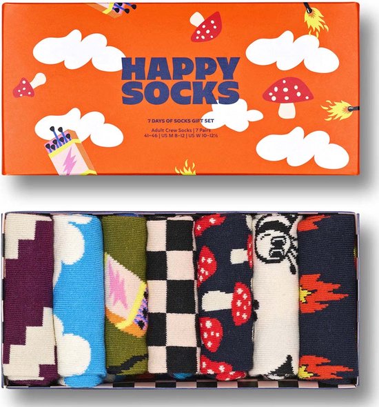 Happy Socks giftbox 7P sokken a wild week multi