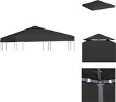 vidaXL Toile de tente de remplacement - Tonnelle - 3x3 m - Gris foncé - Revêtement PVC - Tente de fête