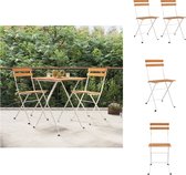 vidaXL Inklapbare tuinstoel - Massief acaciahout - 39 x 45 x 79 cm - Stalen frame - Tuinstoel