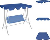 vidaXL Auvent pour banc balançoire - Blauw - 188/168x110/145 cm - Hydrofuge - Revêtement PVC - Tente de fête