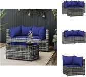 vidaXL Loungeset Modern Grijs 2x Hoekbank - 63x63x57.5cm - Weerbestendig PE-rattan - Loungebank