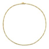 CO88 Collection 8CN-26406 Stalen Ketting - Figaro Schakel - Kettinkje - Collier - 3mm - 40+5cm - Staal - Goudkleurig