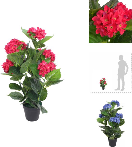 vidaXL Kunst Hortensia Plant - 60 cm Hoogte - Realistisch en Duurzaam - Kunstplant