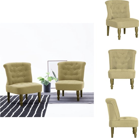 vidaXL Franse stoel groen - 54x66.5x70 cm - elegante en chique design - Fauteuil