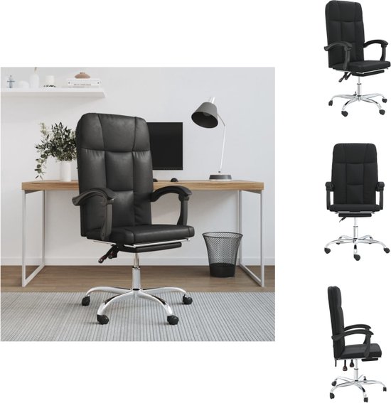 vidaXL Verstelbare Bureaustoel - Kunstleer - Zwart - 63x59cm - Duurzaam materiaal en verstelbaar ontwerp - vidaXL - Bureaustoel