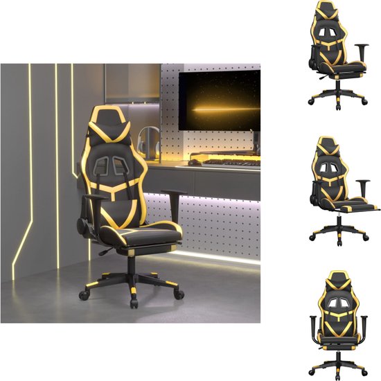 vidaXL Chaise de jeu Simili cuir - Fonction massage - Réglable - Design pratique - Structure robuste - Chaise de bureau