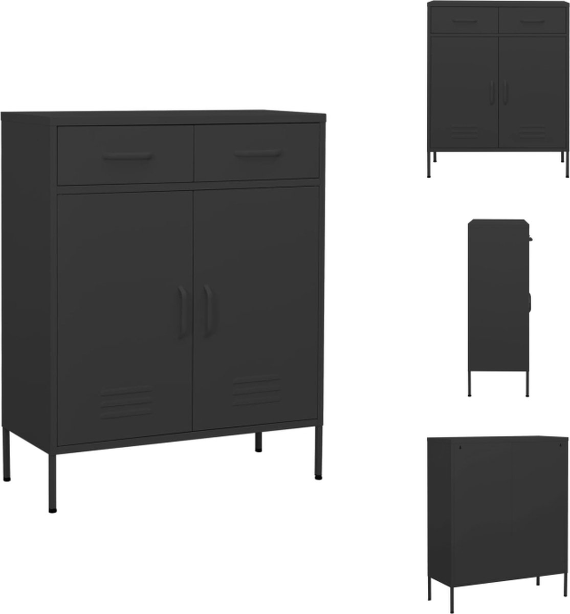 VidaXL Opbergkast Kast 80 x 35 x 101.5 cm Staal Antraciet Kast