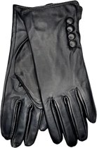 Leren handschoenen dames - Handschoenen dames winter - Winddicht en waterafstotend - Glacé knoop - Maat L