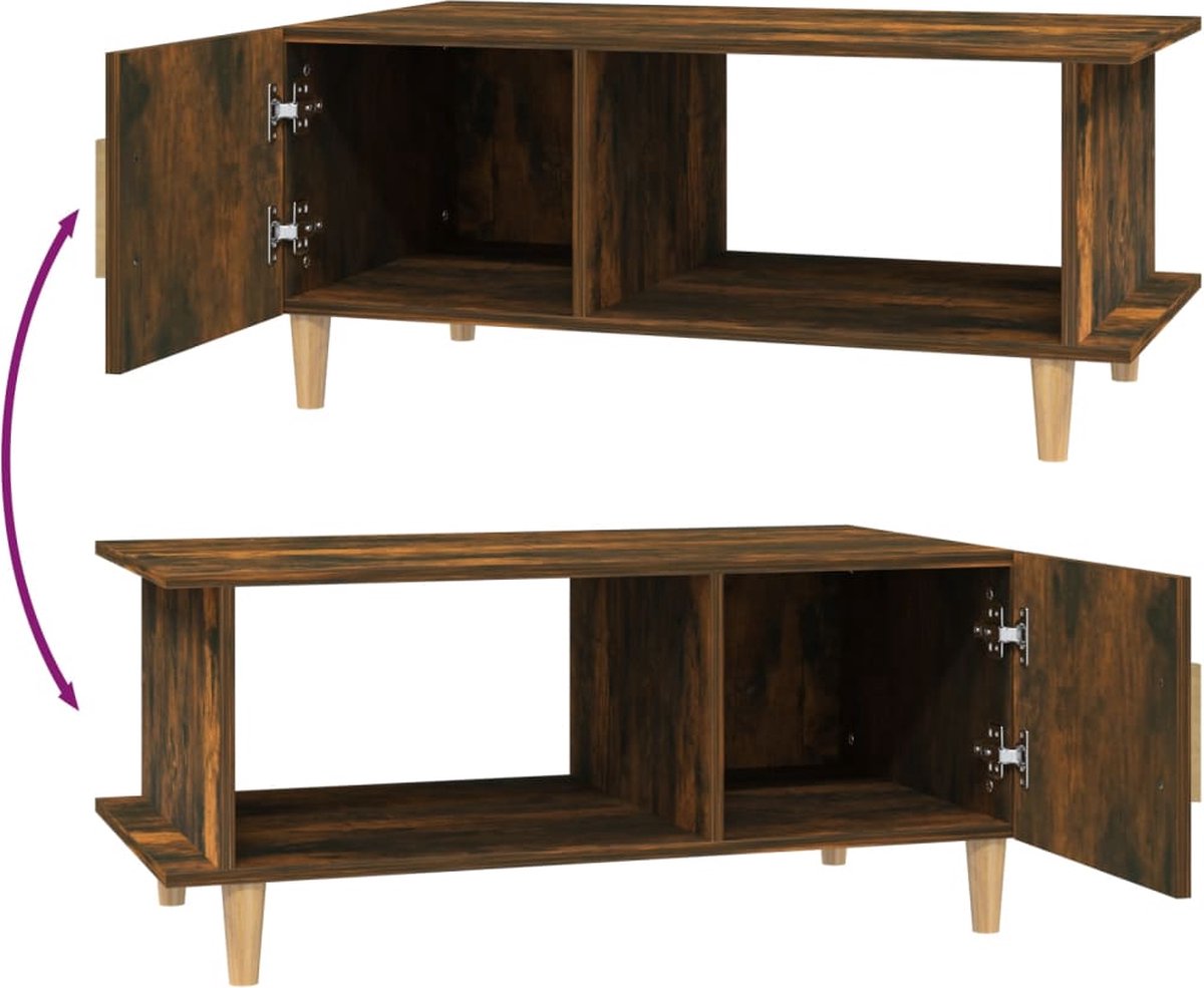 vidaXL Tafel Gerookt eiken 100 x 50 x 76,5 cm Engineered