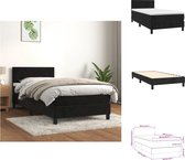vidaXL Boxspringbed - Zwart fluwelen bedframe - Pocketvering matras - Comfortabel topmatras - 203 x 100 x 78/88 cm - Bed