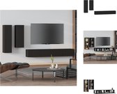 vidaXL Wandgemonteerde tv-meubelset - Zwart - 30.5 x 30 x 110 cm - 30.5 x 30 x 90 cm - 2x 100 x 30 x 30 (L x B x H) - Kast