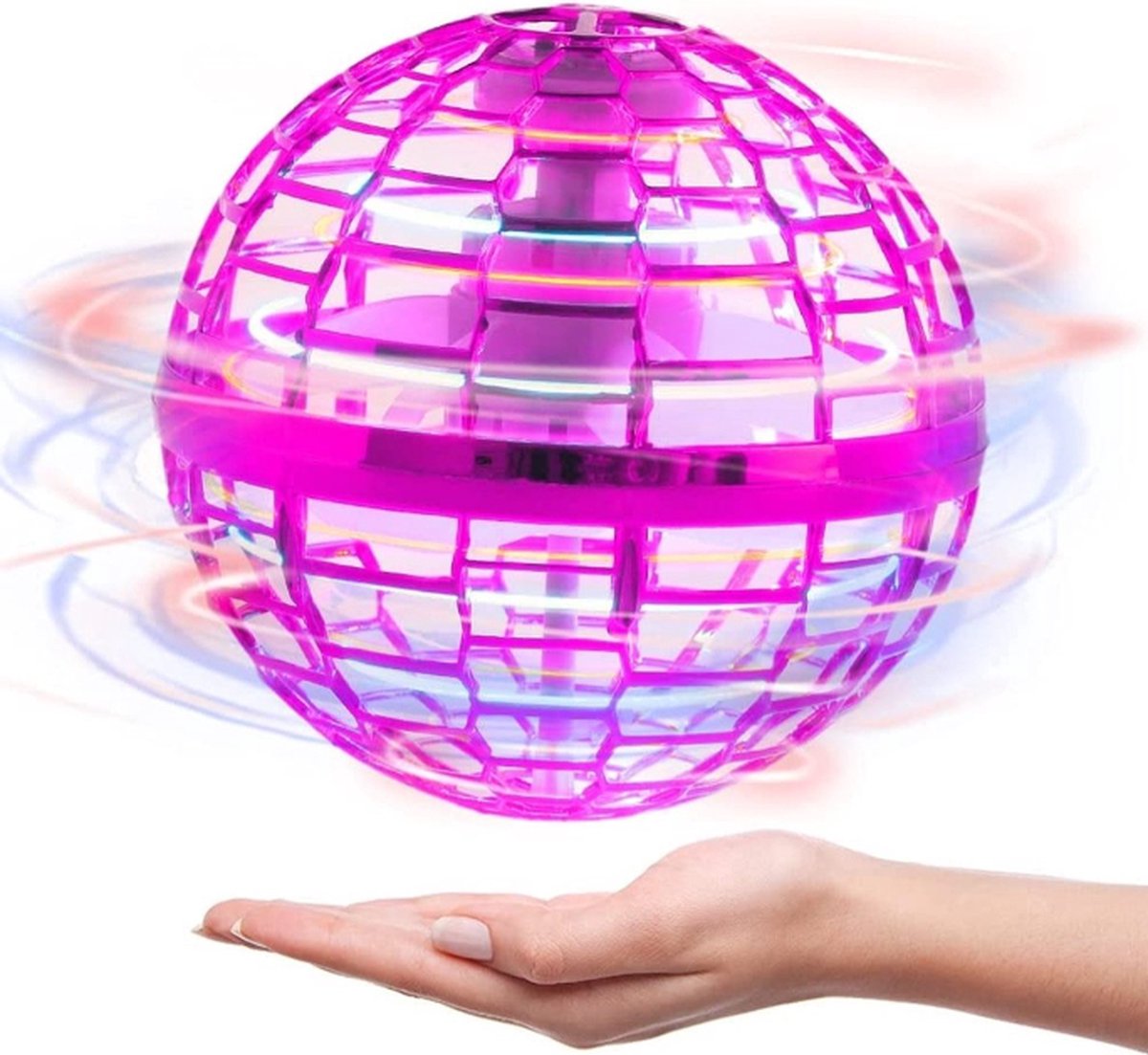 Flying Spinner Ball Magic Vliegende Bal Roze Bestuurbaar Flying Ball Magische Bal Met Led Verlichting Afstandsbediening Boomerang