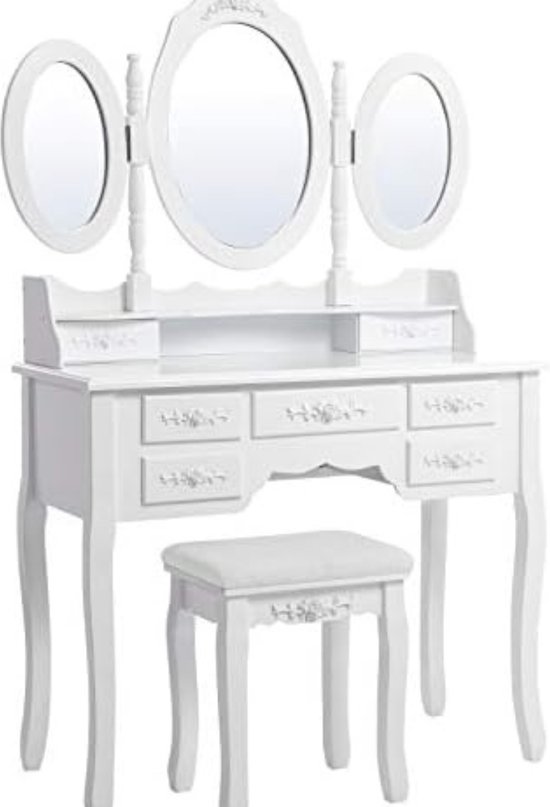 Toilettafel - Kaptafel Met Spiegel - Make Up Tafel