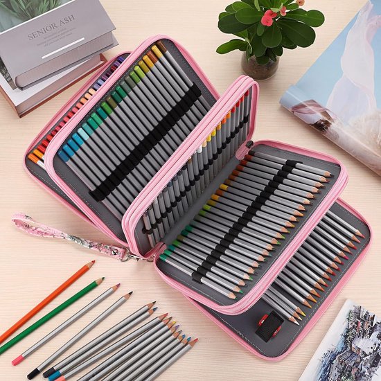 SUMNACON Astuccio 200 matite organizer, organizer per matite colorate con grande capacità e supporto per scuola, ufficio, viaggio, regalo per famiglia e amici, Blu, m, Fashion SUMNACON Astuccio 200 matite organizer, organizer per matite colorate con grande capacità e supporto per scuola, ufficio, viaggio, regalo per famiglia e amici, Blu, m, Fashion