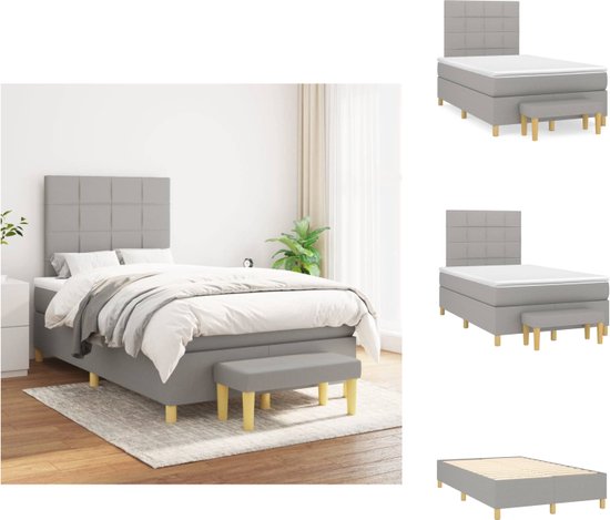 vidaXL Lit à sommier tapissier - Comfort - 120 x 200 cm - Matelas à ressorts ensachés - Lit
