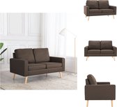 vidaXL Tweezitsbank - Bruin - Stof - 130 x 76 x 82.5 cm - Comfortabele ontspanningsplek - Bank